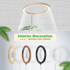 12" Grow Lights for Large Indoor Plants, Full Spectrum Tall Plant Grow Lights Indoor,Height Adjustable 15"-65",Timer Auto On/Off 3/9/12H,9 Brightness,Led Halo Grow Light for House Plants, Wood Grain