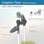 DIG LEIT 1 ASV.075 Solar Irrigation Controller with 3/4" Anti Siphon Valve | Solar-Powered, Smart Programming | Ideal for Drip & Sprinkler Systems in Residential & Commercial Irrigation (Weatherproof)