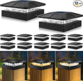 Peasur 4x4 Solar Post Cap Lights 12 Packs, 3 Lighting Modes Fence Caps Light Fits 4×4/3.5×3.5 Wood/Vinyl Posts, Waterproof Post Top Lighting for Outdoor Deck Mailbox Porch Railing