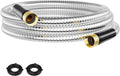 SPECILITE 15FT Short Garden Hose, 1/2" 304 Stainless Steel Leader Hose with Female to Female Brass Fittings, Flexible, Heavy-Duty & Never Kink, Water Pipe for Yard, Outdoor, Lawn