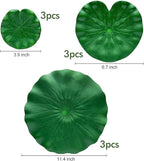 Artificial Lily Pads for Pond, 11in & 6in Artificial Flowers Floating Foam Lotus Flower with Fake Lily Pads, for Pool Garden Koi Fish Pond Aquarium Pool Wedding Decor, 14PCS