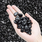 10lb Black Small Decorative Pebbles - Gravel River Rock,Natural Polished Decorative Stones 3/8" Gravel Size,Pebbles Gravel for Bamboo Plants,Succulent,Home Decor,Landscaping,Vase Fillers and More.