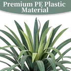 Artificial Agave Plant 19.68Inch UV Resistant Faux Agave Plant Outdoor Large Fake Plants Indoor Realistic Artificial Plants Without Pot for Outdoor Patio Garden Indoor Home Decor (2 Packs)