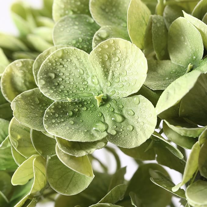 Coferset Lime Green Hydrangea Artificial Flowers 3pcs Lifelike Faux Hydrangea Real Touch Fake Flowers for Home Wedding Office Party Living Room Decoration,22inch