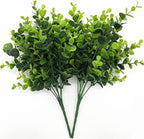 Artificial Eucalyptus Plant Decoration, Fake Leaves Eucalyptu Shrubs Branches Faux Greenery Leaf Bud Stems Grass for Indoor Outdoor Wedding Bouquets Table Centerpieces Vases Flower Floral Décor 2 Pack