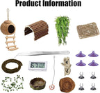 TEICCI 20items Bearded Dragon Tank Accessories Set,20-Piece Kit Leopard Gecko Tank Accessories with Reptile Bridge,Bearded Dragon Hammock,Decor Suitable for Lizards, Geckos, and Chameleons