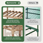 Bamworld Mini Greenhouse Indoor Outdoor 2-Tierd Reusable Portable Warm House with PE Cover Compact Garden and Backyards Portable Rack with Sturdy Eucalyptus Frame Winter-Proof for Plant Protection