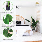 One 5 Foot Artificial Silk Bird of Paradise Palm Tree Potted Plant by Bagari