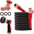 Pocket Hose 50 FT Copper Head Expandable Garden Hose with Pocket Pivot, No Tangles, AS SEEN ON TV, 360° Swivel, Tri-Tex Tubing, Force Field Jacket, Lead-Free, No-Kink, Anti-Burst w/APT