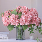 Buart 4PCS 21 inch Big Size Peach Flowers Artificial Silk Hydrangea Lifelike Dry Flowers for Outdoor Wedding, Christmas, Office, Family Party, Living Room Table Decoration