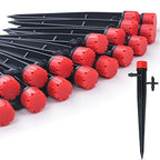 50pcs Drip Irrigation Emitters for 1/4" Irrigation Tubing,Adjustable 360 Degree Irrigation Dripper with 1/4" Barbed Coupling Fittings,Garden Drip Emitters for (4-7mm) Watering System Kit