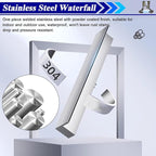 Stainless Steel Waterfall Spillway Kit - Straight Spout Pool Fountain for Garden, Backyard & Pool Water Features - Enhance Your Outdoor Oasis