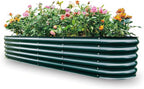 Gardmax Galvanized Raised Garden Bed, Lightweight Planter Boxes Outdoor with Easy Assembly, Large Garden Bed for Vegetables, Fruits, Flower Dark Green 8FT