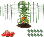 Legigo 6 Pack 36 Inch Plant Support Cages Tomato Cage for Garden- Plant Cages Adjustable Rings, Tomato Plant Support Stakes Trellis for Pots, Peppers, Cucumbers and Flowers with 10 Plant Clips