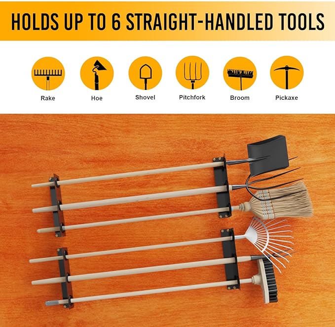 Utility Trailer Tool Rack, Shovel Holder for Truck, 4Pcs 3 Hole Tool Rack Rake Shovel Holder Landscape Hand Tool Accessories for Trailer Truck