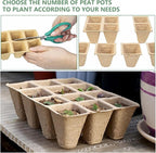 120 Cells Seed Starter Tray, 10 Pack Biodegradable Peat Pots with 100 Labels, Plant Starter Kit for Seedlings