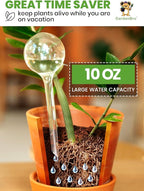 8 pc Plant Watering Globes Plastic - Automatic Plant Waterer Set Include Accessories for Indoor and Outdoor Pots - Self Watering Planter Insert System with Plastic Bulbs, Gift for Gardener (8 Globes)