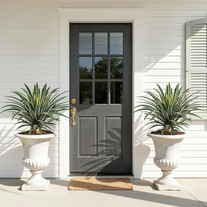 Artificial Agave Plant 27.55Inch UV Resistant Faux Agave Plant Outdoor Large Fake Plants Indoor Realistic Artificial Plants Without Pot for Outdoor Patio Garden Indoor Home Decor (2 Packs)