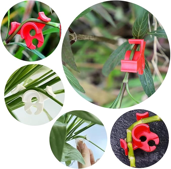 40 Pcs Low Stress Training Clips, 90 Degrees Plant Trainer, Bud Benders, Plant Stem Support Bender for Plants - Red