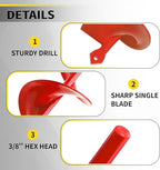 Auger Drill Bit for Planting 1.6"x16.5" Garden Spiral Drill Bit,Heavy-Duty Bulb Auger, Post Hole Digger for 3/8” Hex Driver Drill Solid Shaft