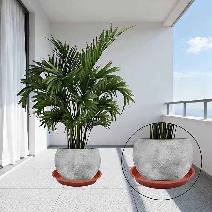4 Size Round Plant Saucer,8 Pack Pant Pot Trays, Plant Saucers for Indoors and Outdoors, Seed Starting Tray, Growing Trays,Terracotta（4",5",6",8"）