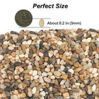 River Rocks,Landscaping Pebbles Decorative Ornamental Pebbles Garden Landscaping Stones Gravel Filler for Home Decoration Flower Bed Fish Tank Plants Vases Succulents (Mixed Color, 1 Pound)