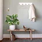 Briful Fake Plants Variegated Monstera Leaves Faux Plant Indoor in Black Pot Artificial Potted Plant Houseplant for Home Decor Patio Farmhouse Kitchen Bathroom