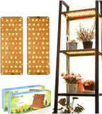 DOMMIA Panel Grow Light for Indoor Plants, 20W Ultra-Thin Full Spectrum LED Grow Light for Shelf & Cabinet, Dimmable with 6/12/16H Timer, Warm White, 2-Pack