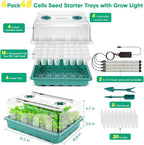 192 Cell Seed Starter Tray with Grow Light, Seed Starter Kit with Adjustable Humidity Dome, Seed Starting Trays Plant Starter Kit for Seeds Growing Starting, Indoor Gardening, Greenhouse