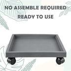 13 Inch Square Rolling Plant Caddy Saucer with Wheels, Heavy Duty Wheeled Planter Stand for Potted Plant, Coaster Roller Base Tray with Casters, Flower Pot Dolly Holder for Indoor Outdoor