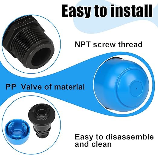 Threlaco 2 Pack Air Release Valve Air and Vacuum Relief Male Thread Bleeder Valve Vent Irrigation Water Saving System for Agricultural Drip Systems (1 Inches)