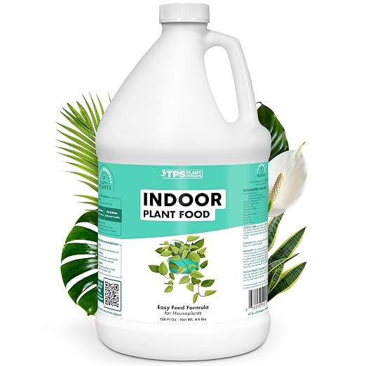 Indoor Plant Food – Liquid Fertilizer for Houseplants, New Growth, Greener Leaves, and Strong Roots, 1 Gallon