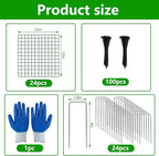 8 Pack Plant Protectors from Animals, 12''x12'' Metal Plant Cages for Outdoor Plants, Garden Plant Protector with Stakes & Zip Ties, Keep Rabbits Squirrels Out, Plant Cage for Flowers Vegetables