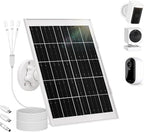 1 Pack 8w Solar Panel for Wyze & Arlo Essential Camera, Compatible with Most Low-Power Wireless Cameras, Solar Charger with 10ft Cable + Adjustable Mount, IP65 Waterproof