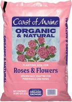 Coast of Maine Organic & Natural Planting Soil for Roses & Flowers - Premium Garden Soil w/ Composted Manure, Sphagnum Peat Moss for Multi Use In Ground & Containers - Enhanced Drainage (20 Qt)