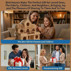 Bird Houses for Outside with External Feeder – Lightly Charred Hanging Birdhouse for Flocking & Nesting – Suitable for Finches, Bluebirds, Cardinals – Perfect for Garden, Patio, Backyard Decor