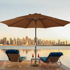 Blissun 9' Outdoor Patio Umbrella, Outdoor Table Umbrella, Yard Umbrella, Market Umbrella with 8 Sturdy Ribs, Push Button Tilt and Crank