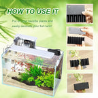 2PC 7 Holes Upgraded Aquarium Plant Holder, Aquatic Plants Cup for Tank, Fish Tank Plant Holder with Long Hook, Aquarium Feeder for Aquascape Decorations on Top of Tank (Black-2PC)