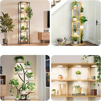 LED Plant Growth Lights for Indoor Plants, Warm+White Full Spectrum 3.54" Grow Lamps for Plant Growth with 6/12/16H Timer, 3 Spectral Modes, 10 Dimmable Levels, Halo Angel Ring White (4 Head)