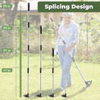 Weed Puller Tool with Long Handle, 60'' Weed Remover Weeding Tool, Heavy Duty 2 in 1 Manual Weed Rake and Garden Hoe, Gardening Weeder Tools for Yard, Lawn, Patio, Garden