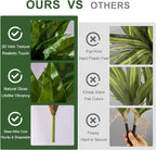 4 Pcs Artificial Greenery Stems Fake Bird Nest Fern Faux Branches Artificial Plants Realistic Fake Dracaena Realistic Plants for Indoor Outdoor Porch Patio Home Office Living Room Decor (Dark Green)