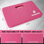 WORKPRO Extra Thick Kneeling Pad, 2-Pack, Soft NBR Foam Cushioning for Knee, Large Foam Kneeler Mat for Gardening, Bathing Baby, Exercise, Workout Supplies, 17.5 x 11 x 1.5 in, Pink