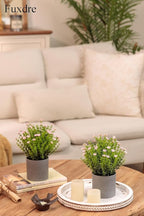 2 Pack Small Desk Plants, Artificial Bathroom Plants Decor with Thyme Flower in Vintage Melamine Pots, Faux Plants Indoor for Shelf Decor in Home Office, and Spring Decor (Pink)
