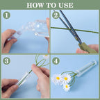 20PCS Floral Water Tubes, Plastic Water Tubes for Flowers, Reusable Orchid Tube Flower Vials for Single Stem Roses, Buds, Bouquets (White)