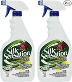 Sparkle Plenty Silk Sensation Artificial Flower & Plant Leaf Cleaner - Fake Flower Dusting Spray - Silk Plant Cleaner Spray No Wipe - Drip Dry Cleaning Supplies for Artificial Tree (32 oz, 2 Pack)