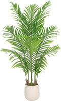 Artificial Palm Tree 4FT, Fake Tree Tall Fake Plant with White Planter, Artificial Tree Faux Floor Plant Artificial Plant Indoor for Home Office Living Room Decor