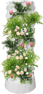 Hydroponic Tower, 14-Layer Hydroponics Growing System Kit with 70 Slots, Vertical Garden System with 20L Water Tank and Pump for Indoor Outdoor Home, Balcony & Patio (80 Slots)