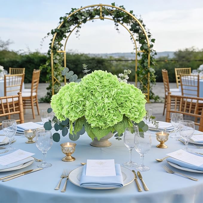 Coferset Green Hydrangea Artificial Flowers 3pcs Lifelike Faux Hydrangea Real Touch Fake Flowers for Home Wedding Christmas Office Party Living Room Decoration,22inch