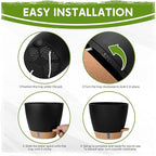 Self Watering Pots for Indoor Plants (5/5.5/6/6.5/8 Inch), Terra Cotta Planters with Water Level Indicator & Drainage,Wicking Pots for Monstera, Herbs & Snake Plant (Black, 5/5.5/6/6.5/8 Inch)