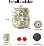Vintage Plant Pot Rustic Planter Container with Drainage Hole Ceramic Ice Crack Flower Pot Decorative Planter for Indoor and Outdoor Tuscan Decor Vase Gardening Gift (Green)